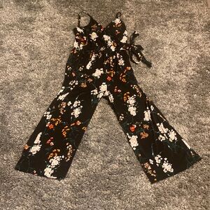 Black floral romper/jumpsuit